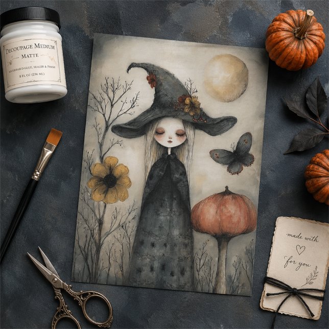Papel De Seda Bruxa Sonhadora Caprichosa de Halloween Decoupage  (Criador carregado)