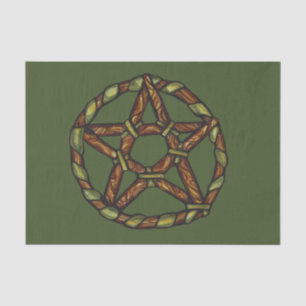 Papel De Seda Bruxa Verde Pagan Pentáculo Natureza Wicca