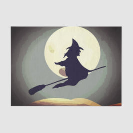 Papel De Seda Bruxa Voadora com Lua de cheio