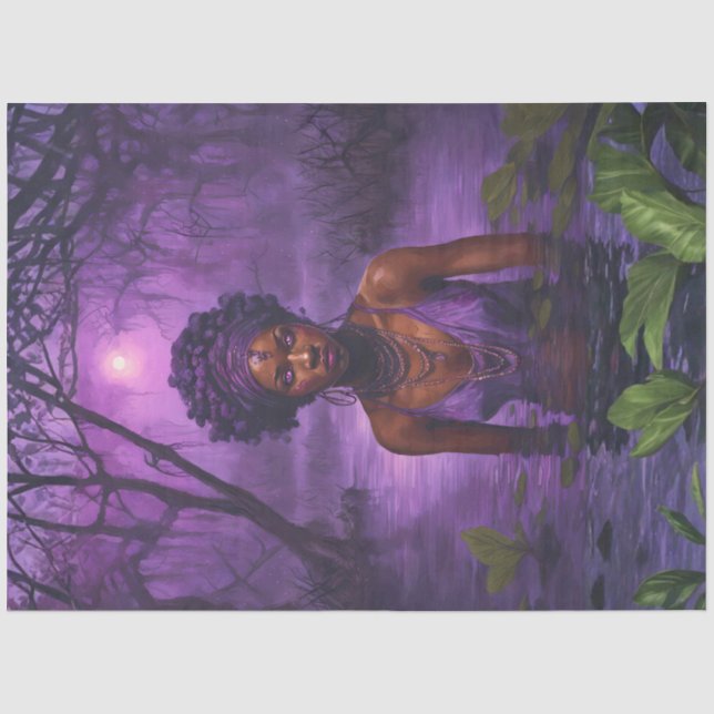 Papel De Seda Bruxa Vodu do Bayou ao Luar – Decoupagem Gótica (Frente )