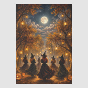 Papel De Seda Bruxas Em Uma Floresta Enluarada Arte Fantasia