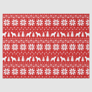 Papel De Seda Bruxelas Griffon Silhouettes Padrão de Natal Verme