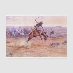 Papel De Seda Bucking Bronco (por Charles M. Russell)