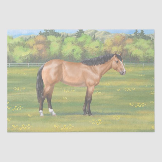 Papel De Seda Buckskin Dun Quarter Horse (Frente )