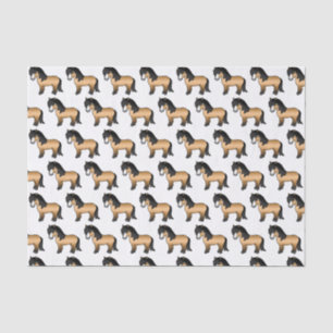 Papel De Seda Buckskin Shetland Pony Cute Cartoon Pony Patterno