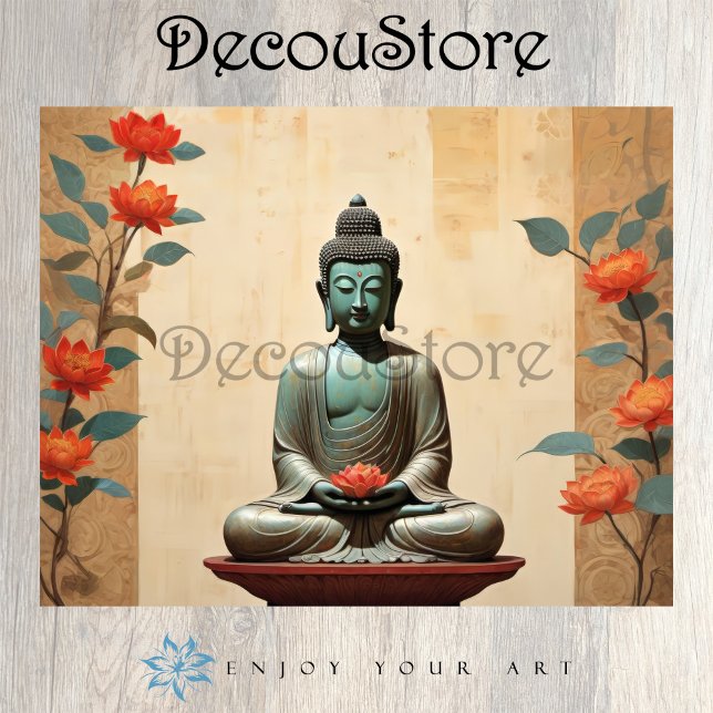 Papel De Seda Buddha & Peonies Decoupage (Criador carregado)