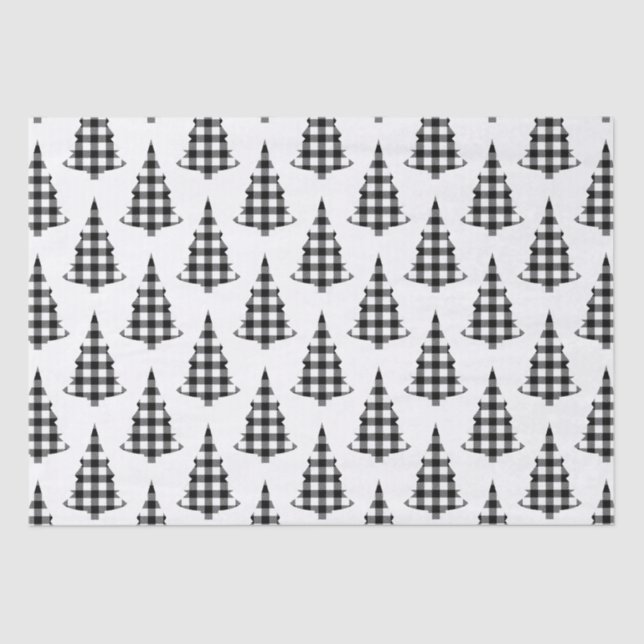 Papel De Seda Buffalo Check Pine Trees Rustic (Frente )