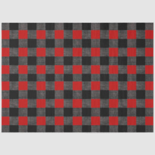 Papel De Seda Buffalo - Verificação de Preto e Vermelho