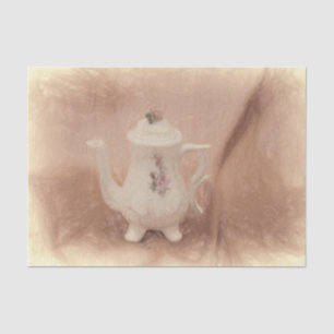 Papel De Seda Bule de Chá Antigo Sépia Branco Velho Decoupagem A