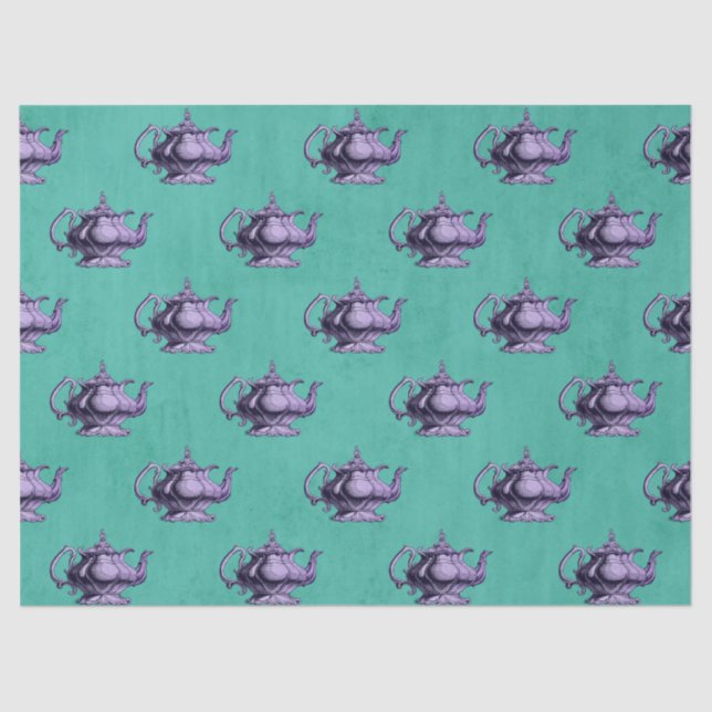 Papel De Seda Bules Roxos na Decoupage do Teal (Frente )