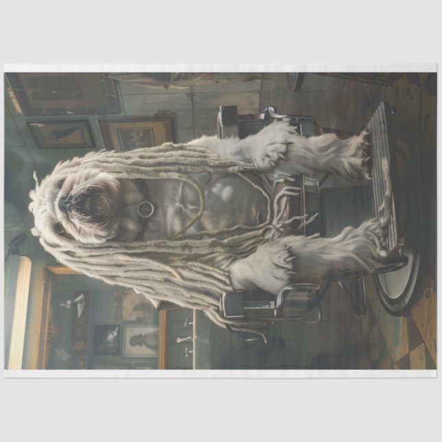 Papel De Seda Bulldog Dreadlock Duke Decoupage (Frente )