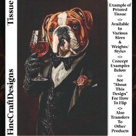 Papel De Seda Bulldog em Smoking & Gravata Borboleta & Vinho CR8