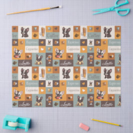 Papel De Seda Bulldog Fofo & Café vintage
