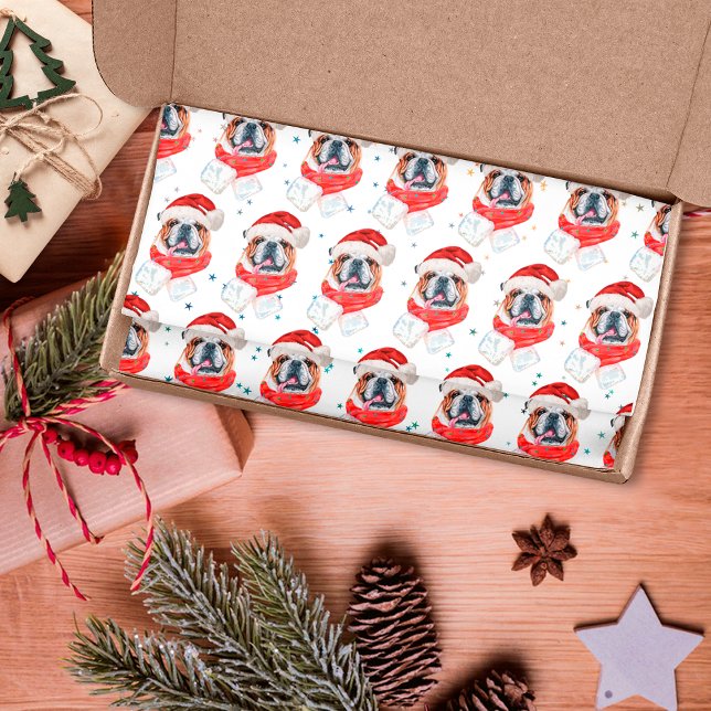 Papel De Seda Bulldog Inglês Raça do Cão Natal (Criador carregado)