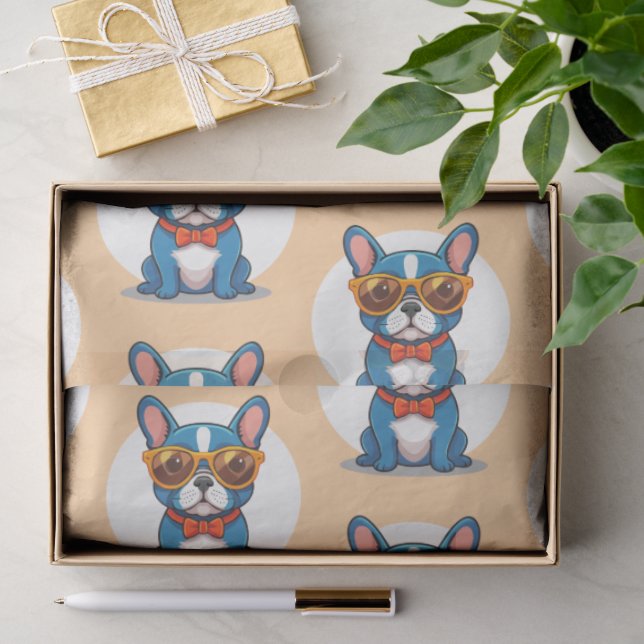 Papel De Seda Bulldogue Francês (Presente)