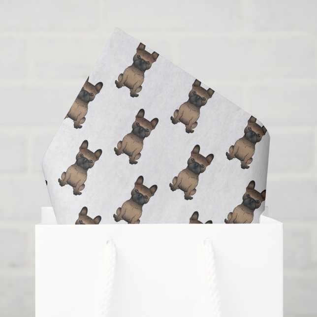 Papel De Seda Bulldogue Francês Atigrado / Frenchie Padrão de Ca (Sacola de presentes)