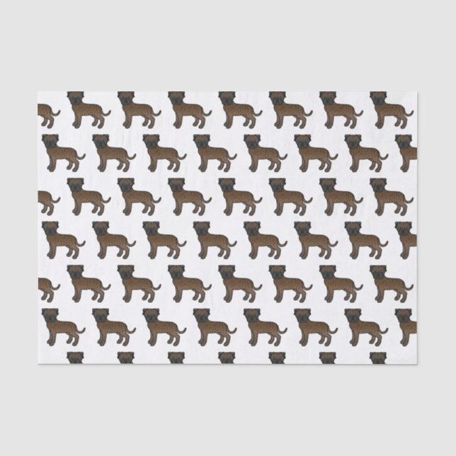 Papel De Seda Bullmastiff Listrado Padrão de Cachorro de Desenho (Frente )