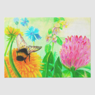 Papel De Seda Bumblebee em dandelion