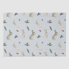 Papel De Seda Bunnies, Holly e Berries Blue