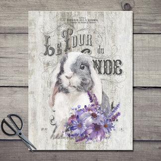 Papel De Seda Bunny Floral Purple, França