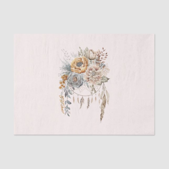 Papel De Seda Buquê Boho Flower e Dreamcatcher (Frente )