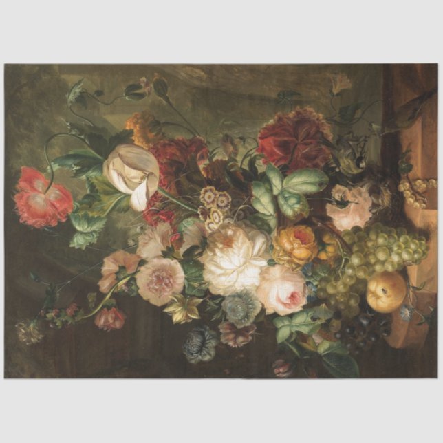 Papel De Seda Buquê de colheita de flores (Frente )