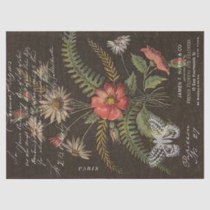 Papel De Seda Buquê de Flor de Vintage e desacoplamento de Ephe