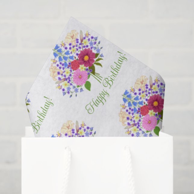 Papel De Seda Buquê de flores (Sacola de presentes)