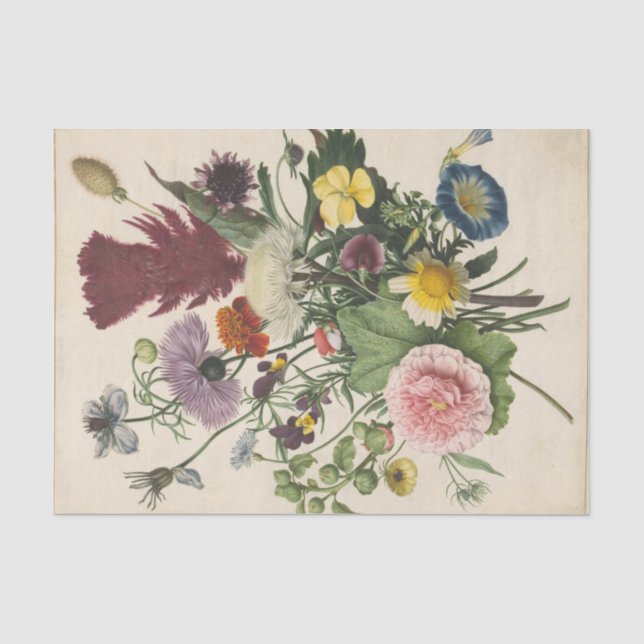 Papel De Seda Buquê de Flores por Anônimo (Frente )
