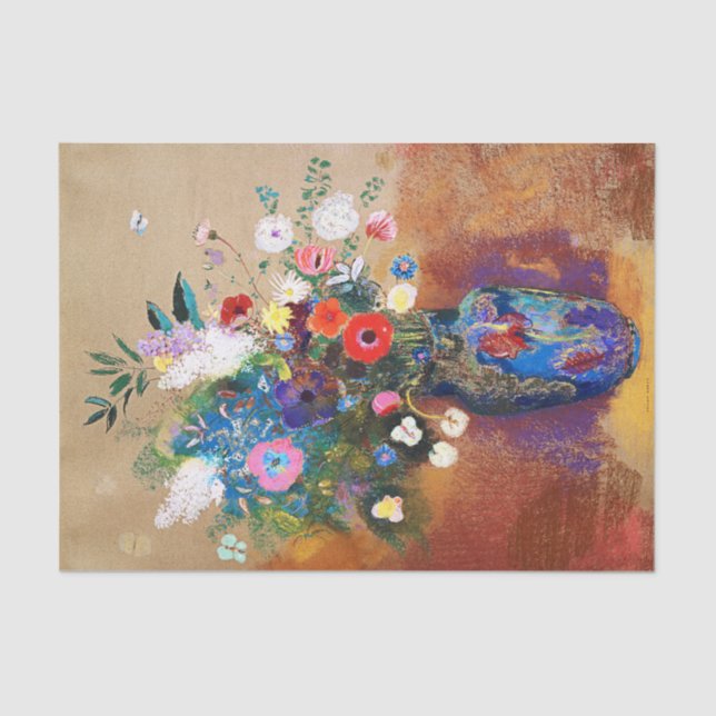 Papel De Seda Buquê de flores por Odilon Redon (Frente )