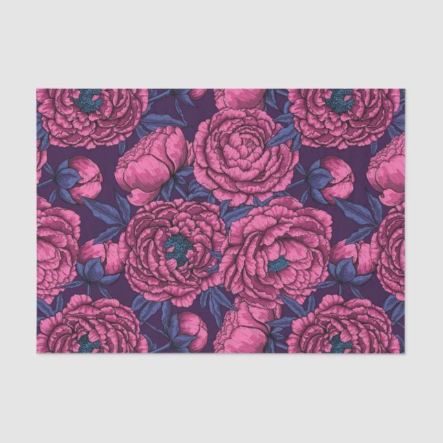 Papel De Seda Buquê de pedônia rosa (Frente )
