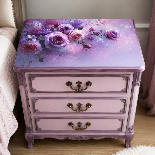 Papel De Seda Buquê de Rosa Galáxia Lavanda Decoupage (Criador carregado)
