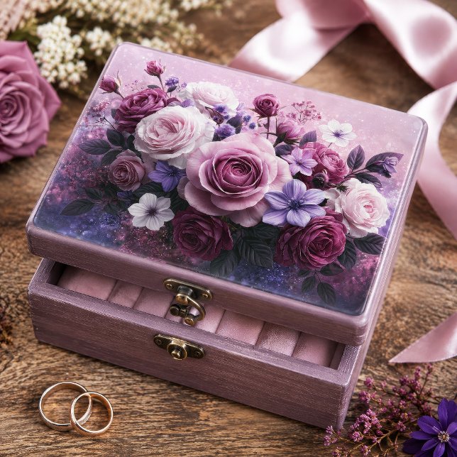 Papel De Seda Buquê de Rosa Galáxia Lavanda Decoupage (Criador carregado)