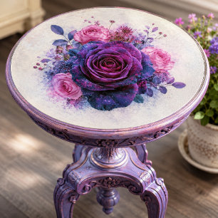 Papel De Seda Buquê de Rosa Violeta Cósmica Decoupage