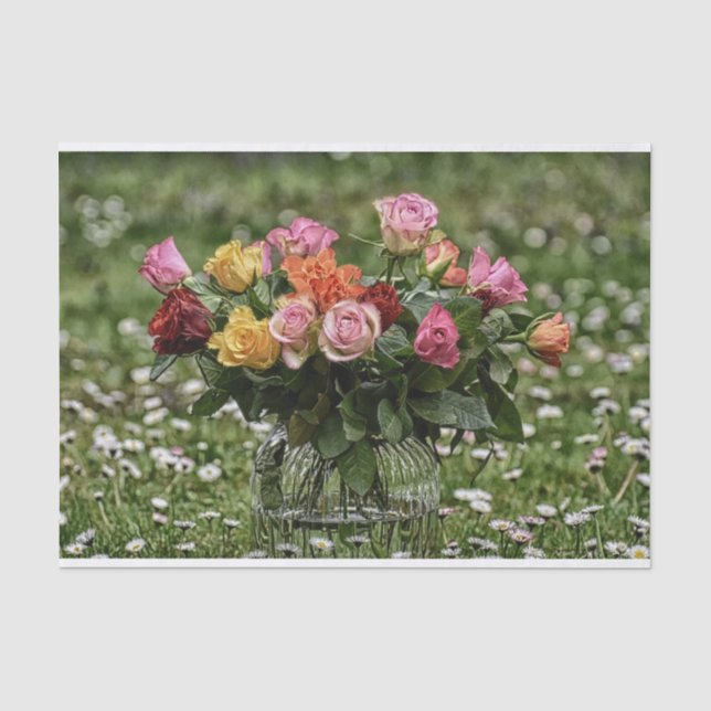 Papel De Seda Buquê de rosas do país (Frente )