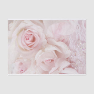 Papel De Seda Buquê Elegante de Rosas Rosa Vintage