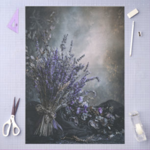 Papel De Seda Buquê Floral de Lavanda Escura para Decoupage