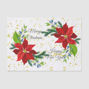 Papel De Seda Buquê Floral de Poinsettia, Natal
