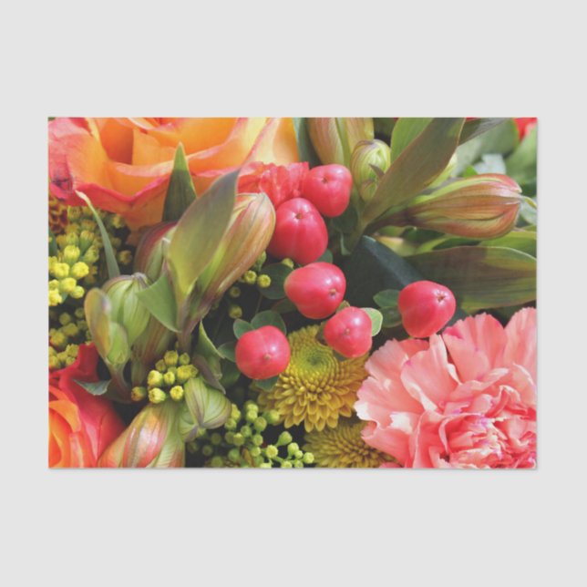 Papel De Seda Buquê Laranja (Frente )