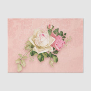 Papel De Seda Buquê Rosa Rosa e Branco