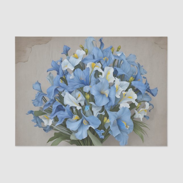 Papel De Seda Buquê Rustic Blue Iris (Frente )