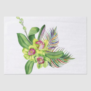 Papel De Seda Buquê tropical orquídeo