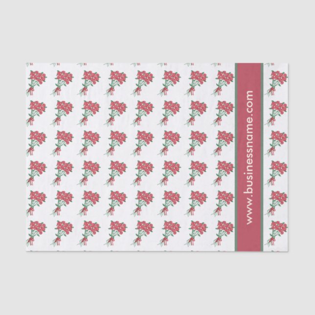 Papel De Seda Buquês do Texto Personalizado do Rosa vermelha (Frente )