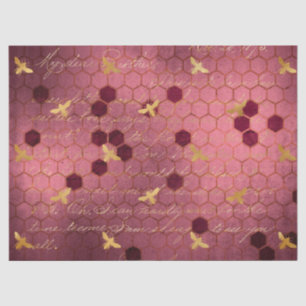 Papel De Seda Burgundy Bee Series Design