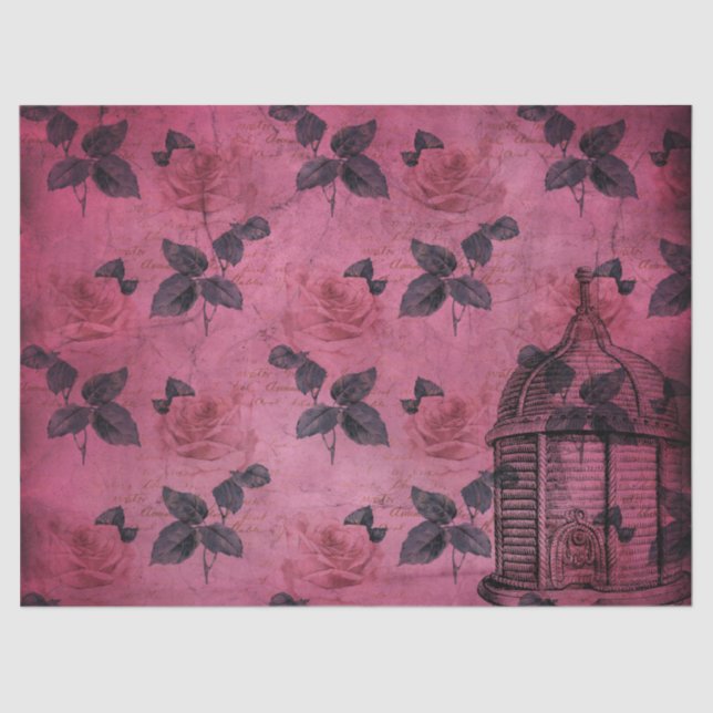 Papel De Seda Burgundy Bee Series Design 18 (Frente )