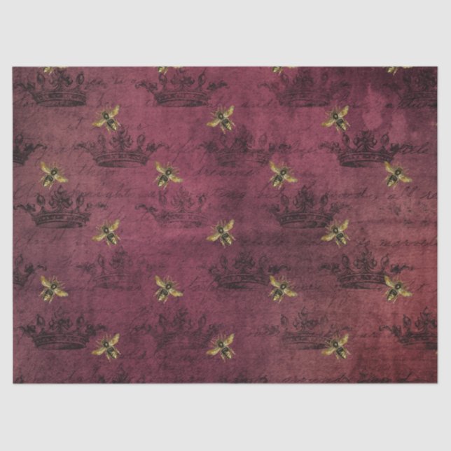 Papel De Seda Burgundy Bee Series Design quatro (Frente )