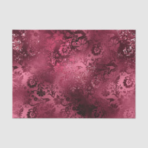 Papel De Seda Burgundy Glam Foil Glitter Damask