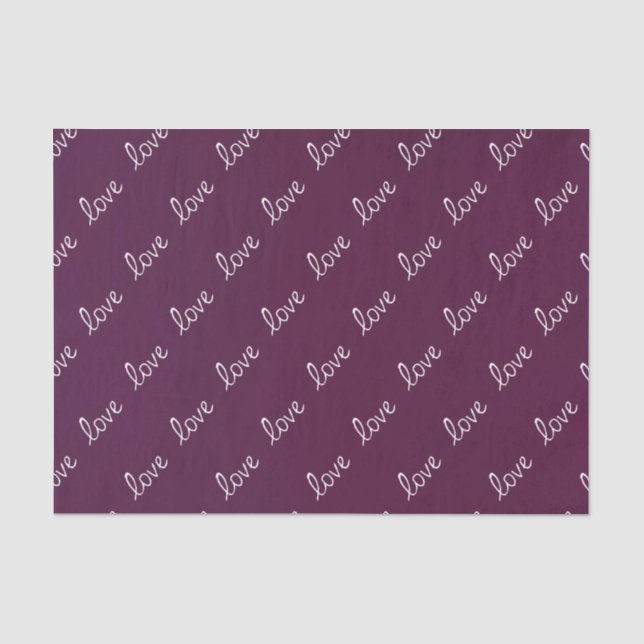 Papel De Seda Burgundy Plum "Love" (Frente )
