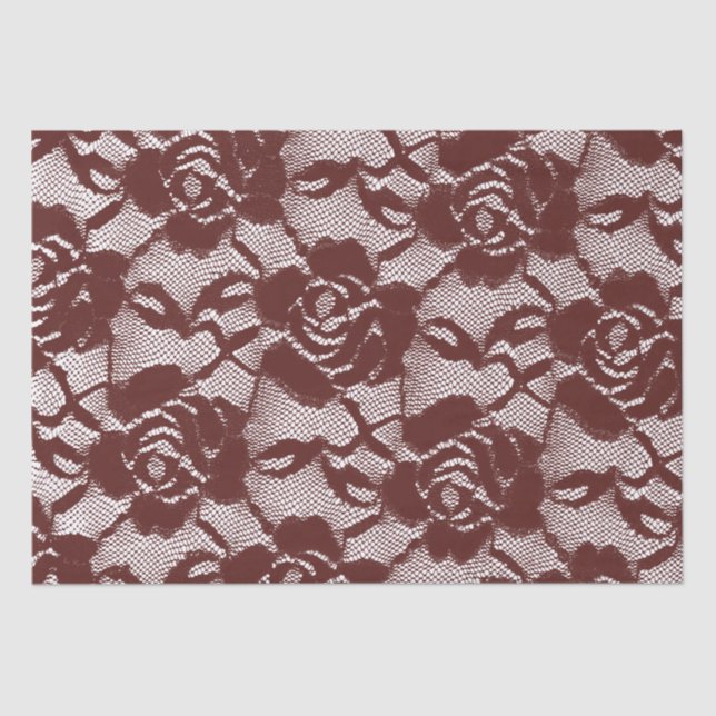 Papel De Seda Burgundy Red Lace Floral (Frente )