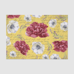 Papel De Seda Burgundy trabalho de arte amarelo-rústico colorido